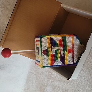 Red Rainbow Star of David Chanukah Dreidel-Handmade